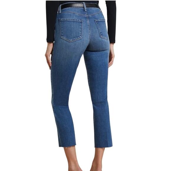 L’Agence Sada High Rise Cropped Slim Jeans Raw Hem Lexington Wash Size 28 NWOT - Picture 6 of 13